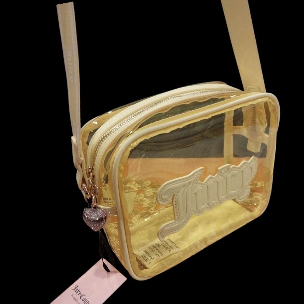Juicy Couture Yellow Crossbody Bag with Transparent Design ( NEW )